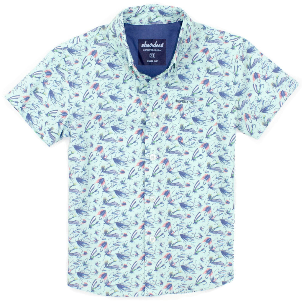 Properly Tied Boys Shordees Swim Trunks - Blue Stay Fly Fishing main image 0