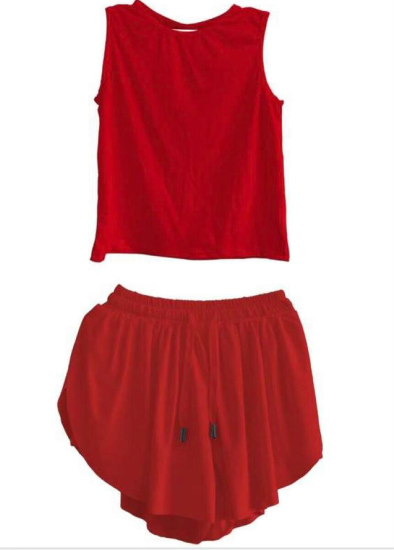 Butterfly Athletic Shorts Red