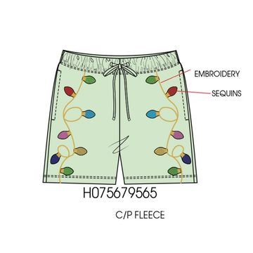 Paper Flower Sequins Christmas Lights Shorts | Ambrosia