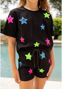 Blended Spirits Neon Stars Black Short Set - 2-Piece