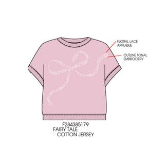 Paper Flower Floral Lace Applique Bow W Crossed Back | Fairy Tale