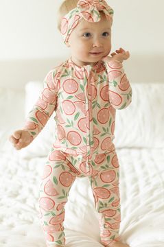 Southern Slumber Grapefruit Double Zipper Bamboo Sleeper