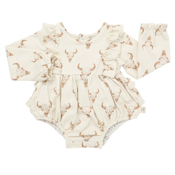 NTRL CO. Little Longhorns Timeless Ruffle Bubble