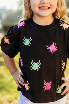 Blended Spirit Puff Patch Sleeve Top | Spiders