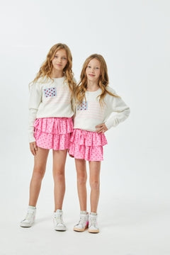 Theme Tiegan White American Flag Sweater