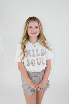 Paper Flower Leopard Lace Applique Tee | Snow White