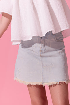 Lola + The Boys Sparkle Bows Denim Skirt