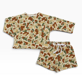 Southern Slumber Camo Bamboo Sweatshirt Set - Top & Bottom