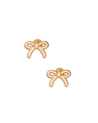 Screwback Stud Earrings - Sadie Bow Light Pink
