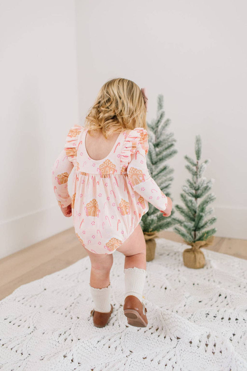 Leah Romper in Gingerbread | Baby Bubble