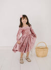 Gwendolyn Dress in Tea Rose Crushed Velvet
