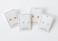 Screwback Stud Earrings - Payton Pearl White 5mm