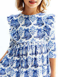 Southern Belle 3/4 Sleeve Ruffle Twirl Dress