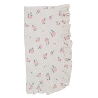 Ruffle Blanket - Roses White: Roses White