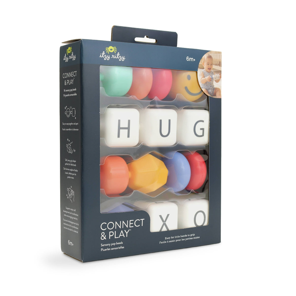 *NEW* Connect & Play™ - 14 Sensory Pop Beads - Smile - Baby Biz
