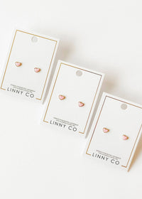 Screwback Stud Earrings - Nora Heart Pink