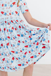 Mila & Rose Proudly Patriotic Short Sleeve Pocket Twirl Dress
