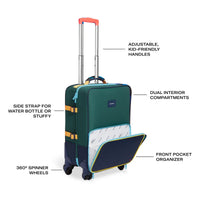 Green & Navy Logan Carry-On Suitcase
