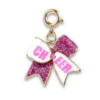 CHARM IT! Gold Glitter Cheer Bow Charm