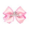 King Princess Grosgrain Hair Bow with Satin Overlay and Glitter Crown