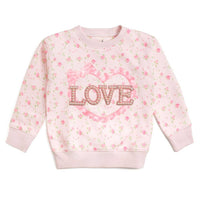 Pink Rose Love Patch Sweatshirt - Kids Boutique Clothing