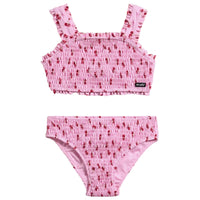 Ava & Yelly Girls Cherry Smocked Two-Piece Swimsuit