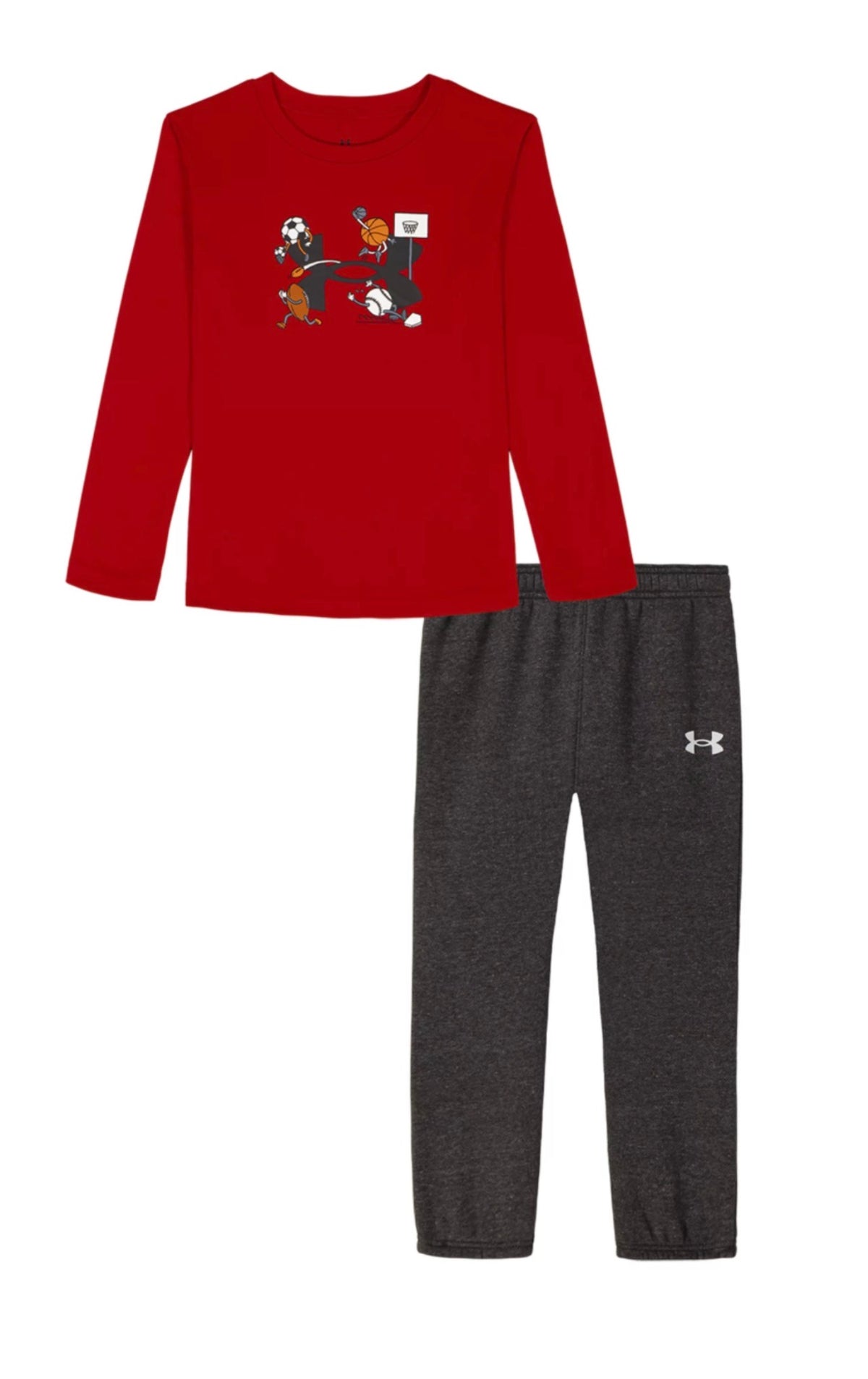 UA Multi Sport Logo LS Set Red - Baby Biz