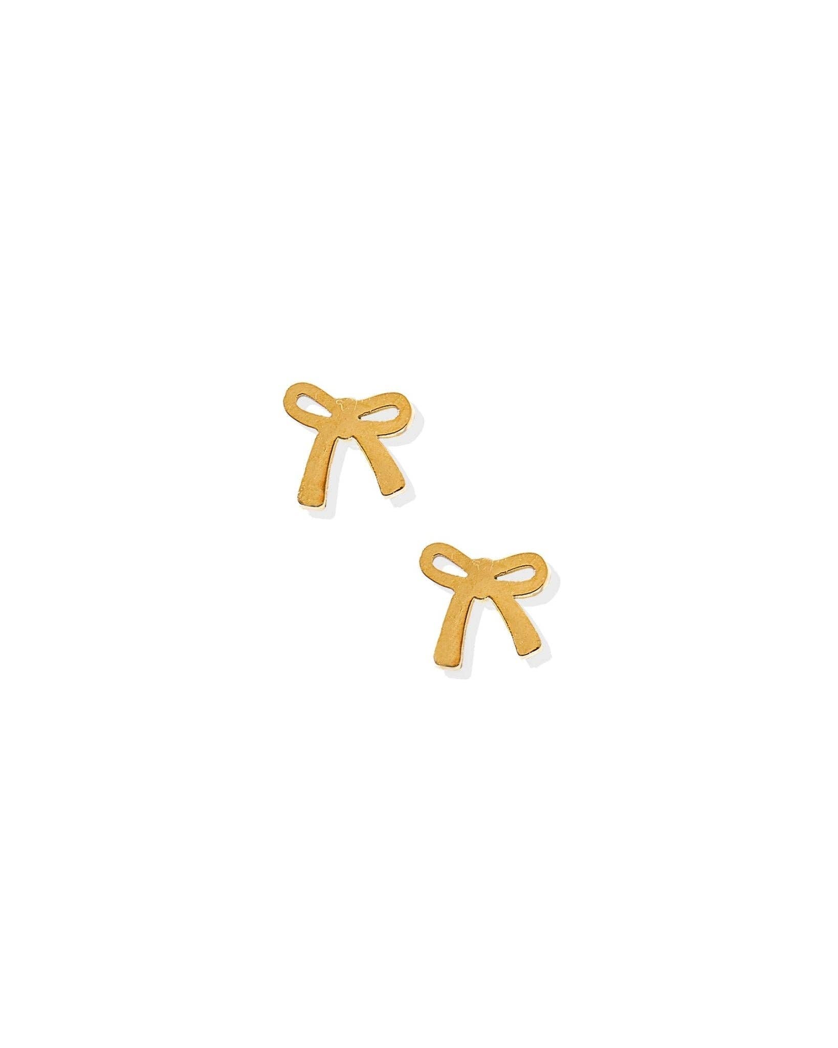 Screwback Stud Earrings - Ruby Bow