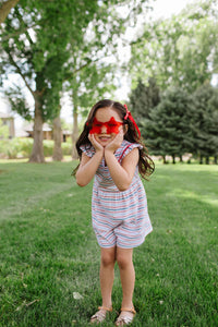 Macie Romper in Patriotic Stripe