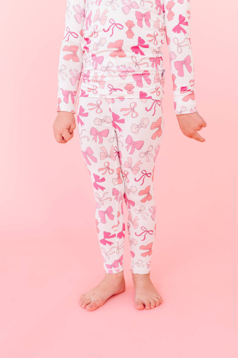Pink Bows Long Sleeve Jammies Set