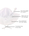 Kids White Sun Protective Hat