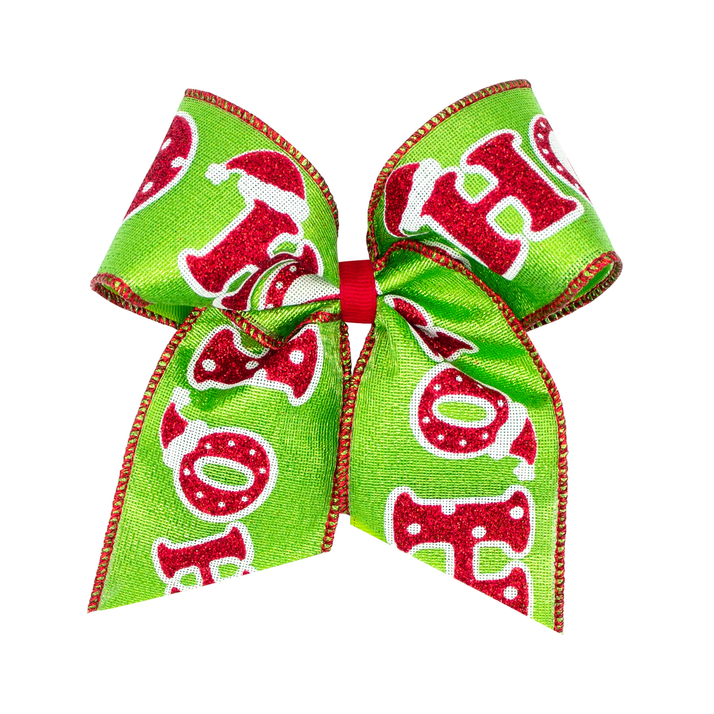 King Glitter "HO HO" Novelty Cheer Bow