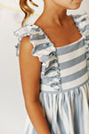 Serendipity Clothing Dusty Blue Stripe Dress