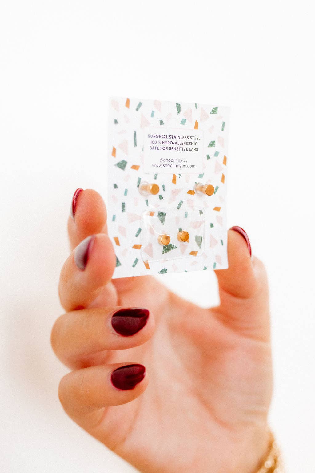 Screwback Stud Earrings - Nora Heart Teal