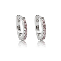 Sterling Silver Huggie CZ Hoop Earrings for Babies and Kids: Clear / 10mm