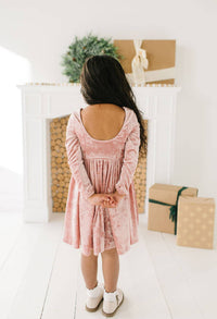 Gwendolyn Dress in Crushed Blush Velvet