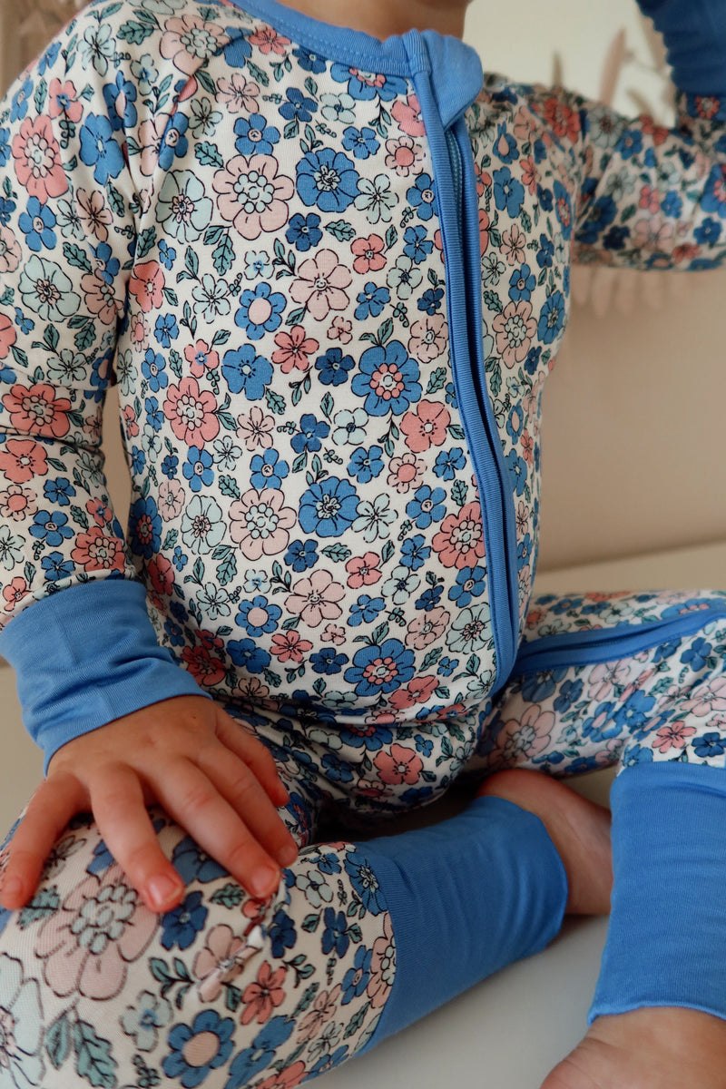 In My Jammers Lily Floral Zipper Romper