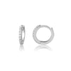 Sterling Silver Huggie CZ Hoop Earrings for Babies and Kids: Clear / 10mm