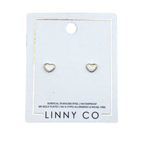 Screwback Stud Earrings - Nora Heart White