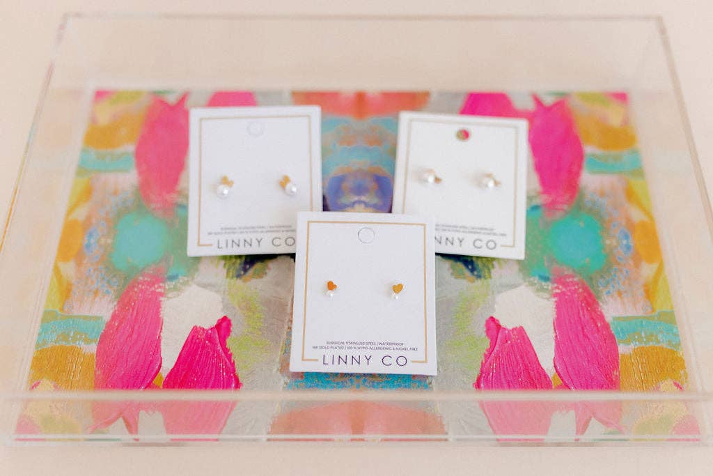 Screwback Stud Earrings - Heidi Pearl Bow