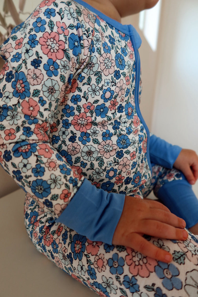 In My Jammers Lily Floral Zipper Romper