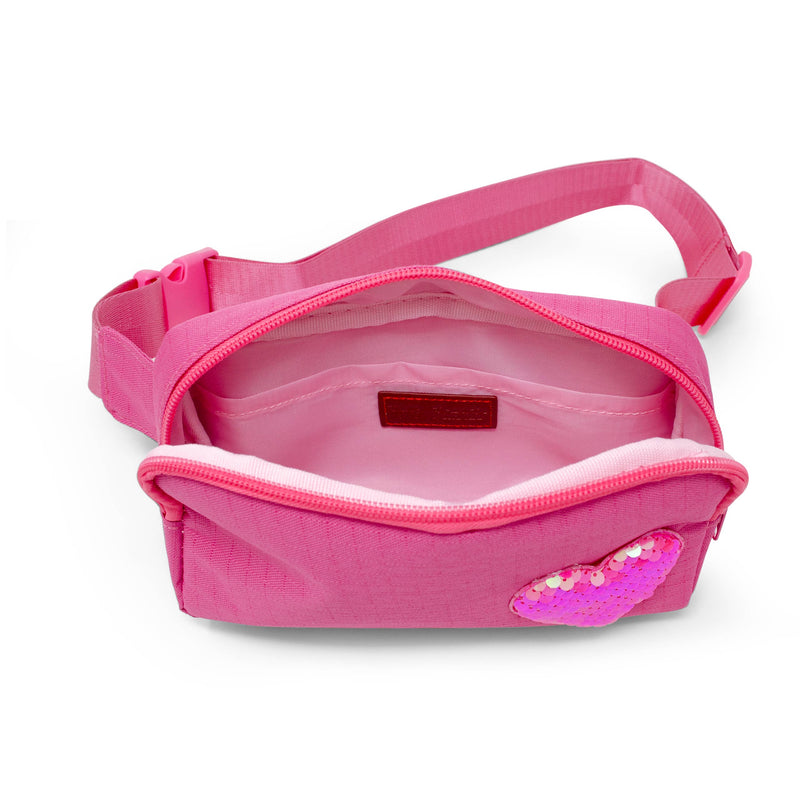 Sequin Heart Belt Bag for Kids: Pink