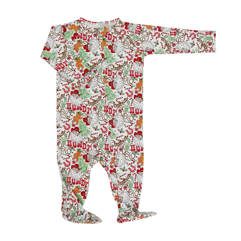 Howdy Santa Zipper Footie