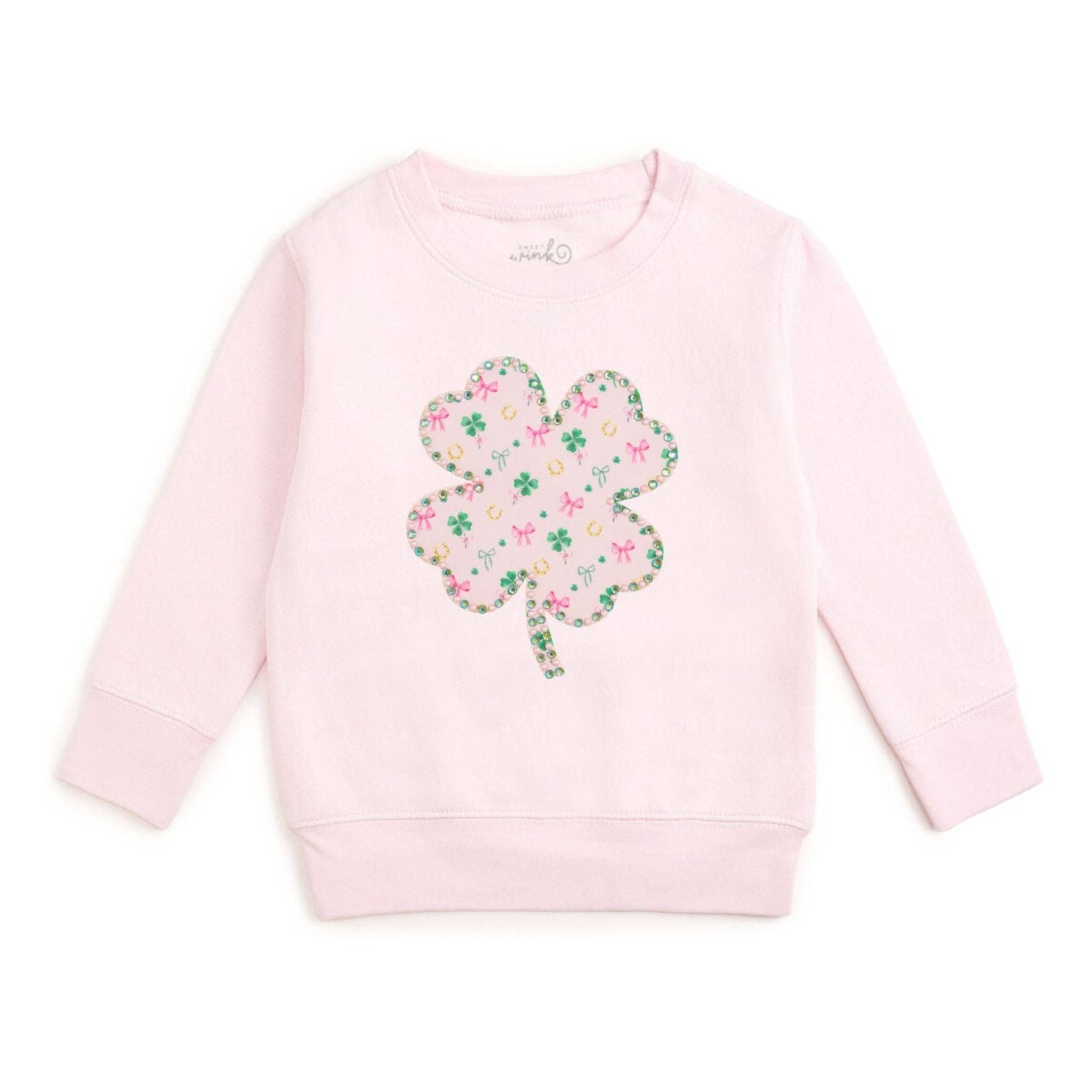 Ditsy Shamrock Patch St. Patrick's Day Sweatshirt - Kids