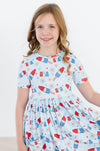 Mila & Rose Proudly Patriotic Short Sleeve Pocket Twirl Dress