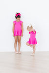 Mila & Rose Hot Pink S/S Twirl Leotard