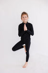 Mila & Rose Balanced Black Full-Zip Ruffle Active Jacket