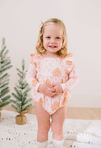 Leah Romper in Gingerbread | Baby Bubble