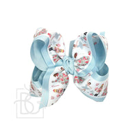 Layered Christmas Nutcracker Pastel Bow on Alligator Clip: Light Pink / 4.5" Large