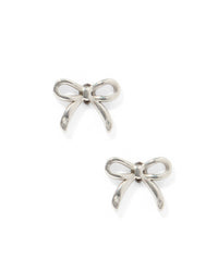 Screwback Stud Earrings - Sadie Bow Silver